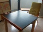 黒い木材ウェンジのカフェテーブル